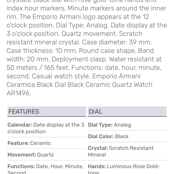 EMPORIO ARMANI CERAMICA LADIES AR 1496 - Picture 8 of 8